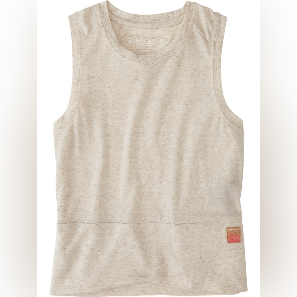 ORTOVOX Top Wool Hemp blend Crop Tank Heathered - M 170 Cool Vertical